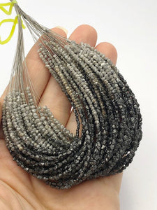 Rough Gray and Black Diamonds, Gemstone Beads, Half Strand, 4.5"