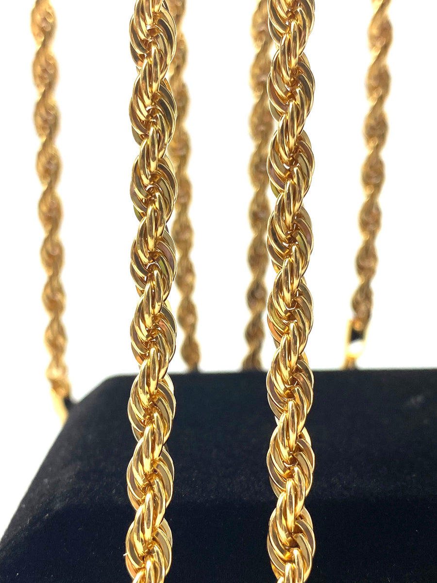 5mm 14KGF French rope chain, 18” - 26” chain, SKU# FR-5 – Aloha