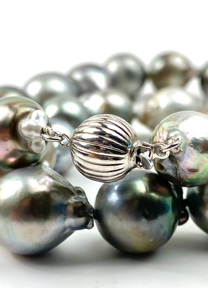 Stunning Tahitian pearl necklace with 14KGF clasp SKU# 11161