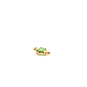 Green double ring circle shape crystal charm, SKU#M2166green