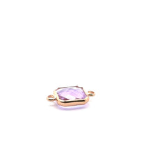 Pink Square charm, double ring crystal charm, SKU#M2145pink