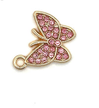 Stunning pink Cubic Zirconia butter fly charm, SKU# M3101