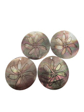 Round Mother of Pearl, carved flower, SKU#M4052