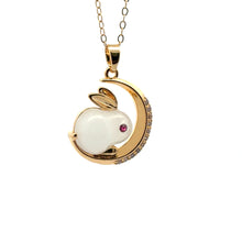 Moon Rabbit Pendant, Gold Plated, M4433