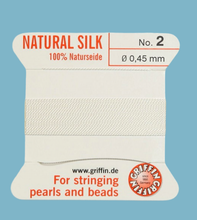 Silk white bead cord, size 2, SKU#BCSWH02G