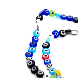 Evil eye flat round bead, SKU#M3157