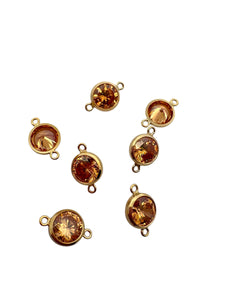 3mm, Gold filled , 3A, Cubic Zicronia Bezel Connector 
SKU#4030CM11