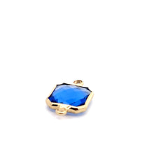 Blue Square charm, double ring crystal charm, SKU#M2145blue