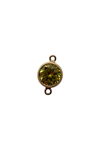 3mm, Gold filled , 3A, Cubic Zicronia Bezel Connector 
SKU#4030CM8