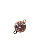 4mm,Rose Gold Filled, 3A, Cubic Zicronia Bezel Connector 
SKU#4805780M11