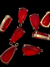 Ruby tear drop crystal charm, SKU#M2152ruby