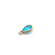 Light blue tear drop shape crystal charm, SKU#M2141lightblue