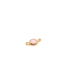 Pink double ring circle crystal charm, SKU#M2166pink