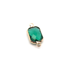 Emerald green rectangle shape crystal charm,SKU#M2147emeraldgreen
