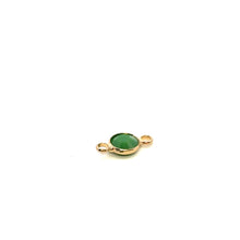 Jade green double ring crystal charm, SKU#M2166jade