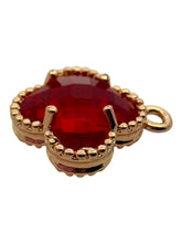Ruby four leaf clover charm , SKU#M2158-8