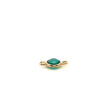 Emerald green double ring circle crystal charm, SKU#M2166emerald