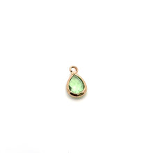 Green tear drop shape crystal charm, SKU#M2140green
