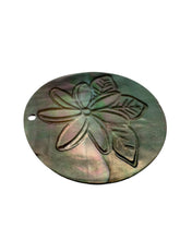Round Mother Of Pearl, carved flower, SKU#M409