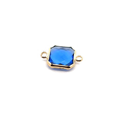 Blue Square charm, double ring crystal charm, SKU#M2145blue