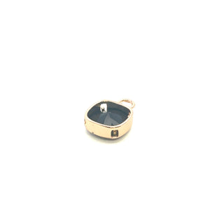 Square shape crystal charm, gold plated, SKU#M2164