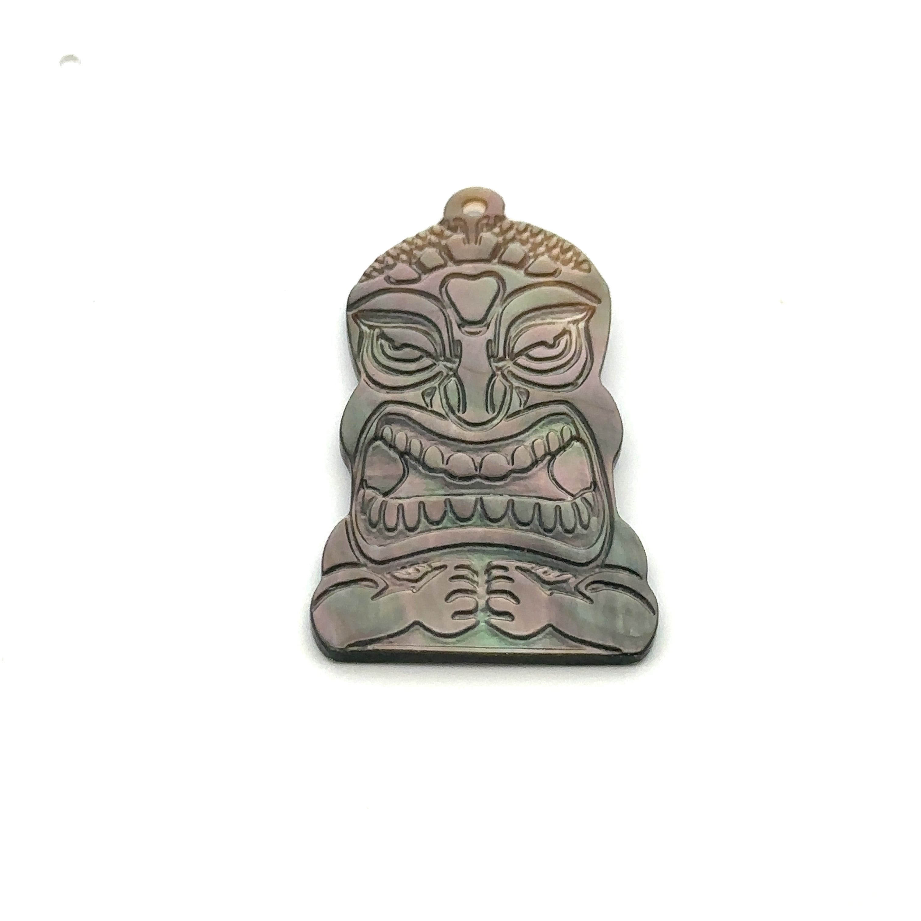 Mother of Pearl Tiki Head Charm Sku#M3494 – Aloha Pearls & Schwartz