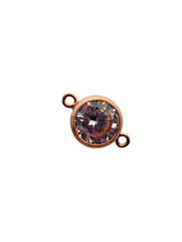 4mm,Rose Gold Filled, 3A, Cubic Zicronia Bezel Connector 
SKU#4805780M11