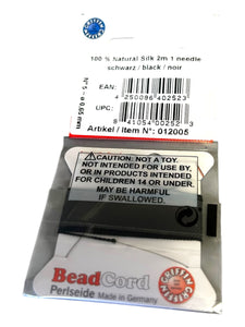 Black Bead Cord - Perlseide