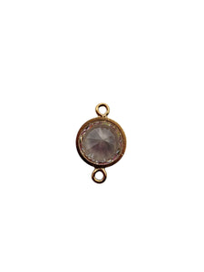 3mm, Gold filled , 3A, Cubic Zicronia Bezel Connector 
SKU#4030CM4