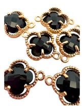 Black four leaf double ring  leaf clover, SKU#M2142black