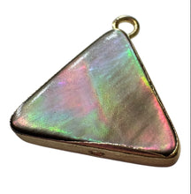 Triangle shape Mother Of Pearl W gold plated outline, SKU#M4398