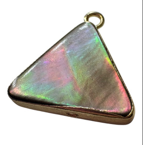 Triangle shape Mother Of Pearl W gold plated outline, SKU#M4398