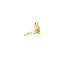 Square post earring w/Ring, SKU#400SQ5PR