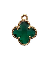 Emerald green four leaf clover charm, SKU#M2158-9