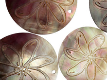 Round mother of pearl, carved flower, SKU#M4053