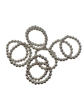 Sterling silver size 7 beaded stretchy ring, SKU#50530ER7