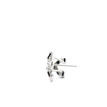 Silver plated flower earring with add on peg, SKU#M3731S