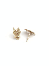 14kGF Owl Stud Earrings Sku#50-4