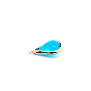 Light blue round tear drop shape charm, SKU#M2160Lblue