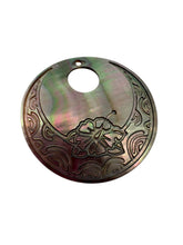 Carved round mother of pearl, SKU#M3657