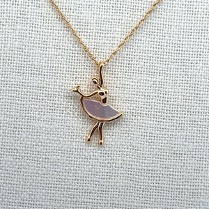 Ballerina Pendant, Pearl, Gold Plated, M4411