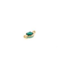 Emerald green double ring circle crystal charm, SKU#M2166emerald
