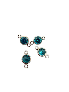 3mm, sterling silver , 3A, Cubic Zicronia Bezel Connector 
SKU#5030CM12