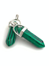 Silver Plated Malachite Pendant Sku#M1423