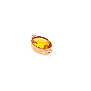 Yellow oval shape double ring crystal charm,SKU#M2143Yellow