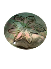 Round Mother Of Pearl, carved flower, SKU#M409