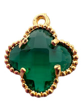 Emerald green four leaf clover charm, SKU#M2158-9