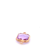 Pink Square charm, double ring crystal charm, SKU#M2145pink