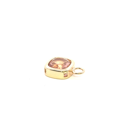 Champaign Square shape crystal charm, gold plated, SKU#M2164champaign