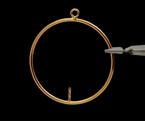 14KGF round drop W/ Peg, SKU#4003525P